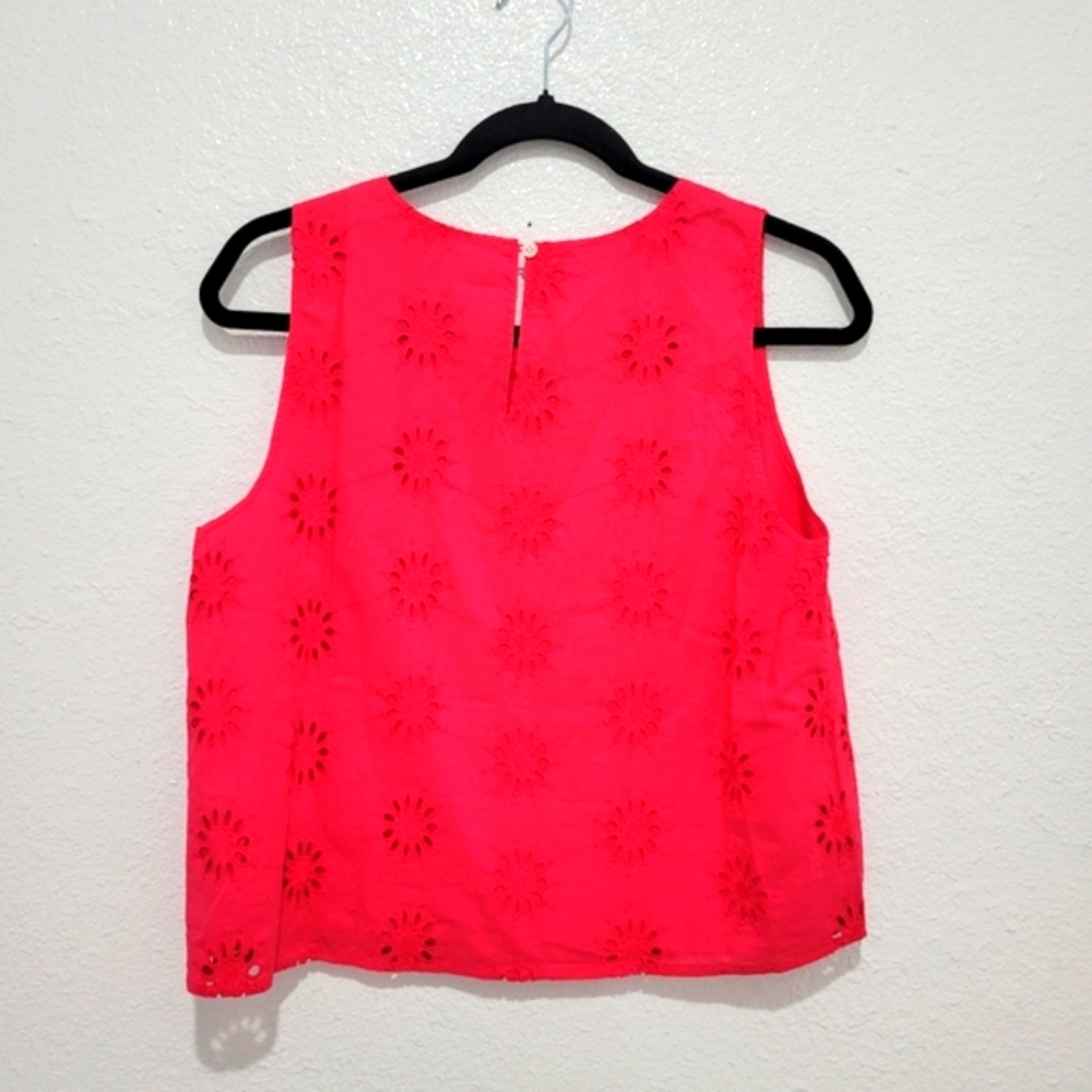 J Crew Factory Eyelet Tank Top Shell BZ799 SZ M NWT - Picture 3 of 5